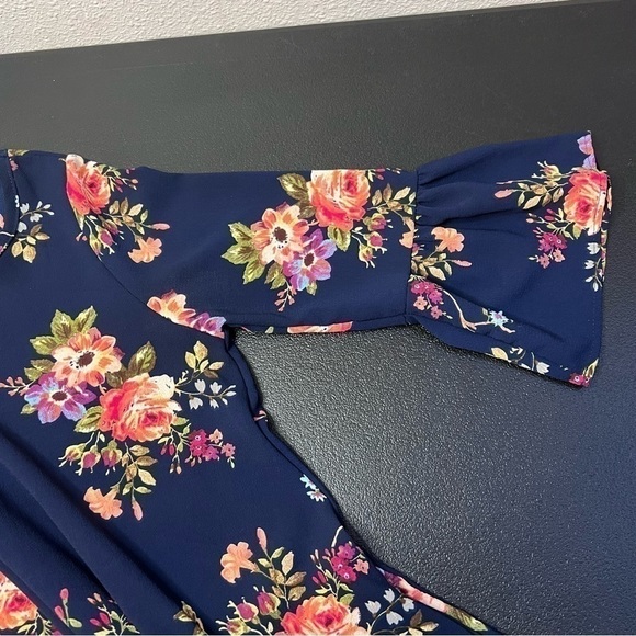 FLAMINGO Urban Navy Blue Floral Long Sleeve - Picture 3 of 4